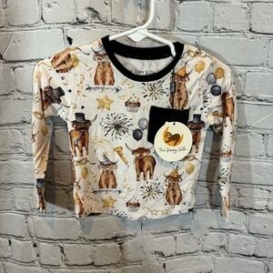 The Sleepy Sloth New Years Highland Cows Bamboo Shirt